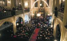 In der Stadtkirche Johanngeorgenstadt: Teil zwei des Doppelkonzerts mit dem Leipziger Gewandhauschor und der Camerata Lipsiensis unter Leitung von Gregor Meyer. © Irmela Hennig